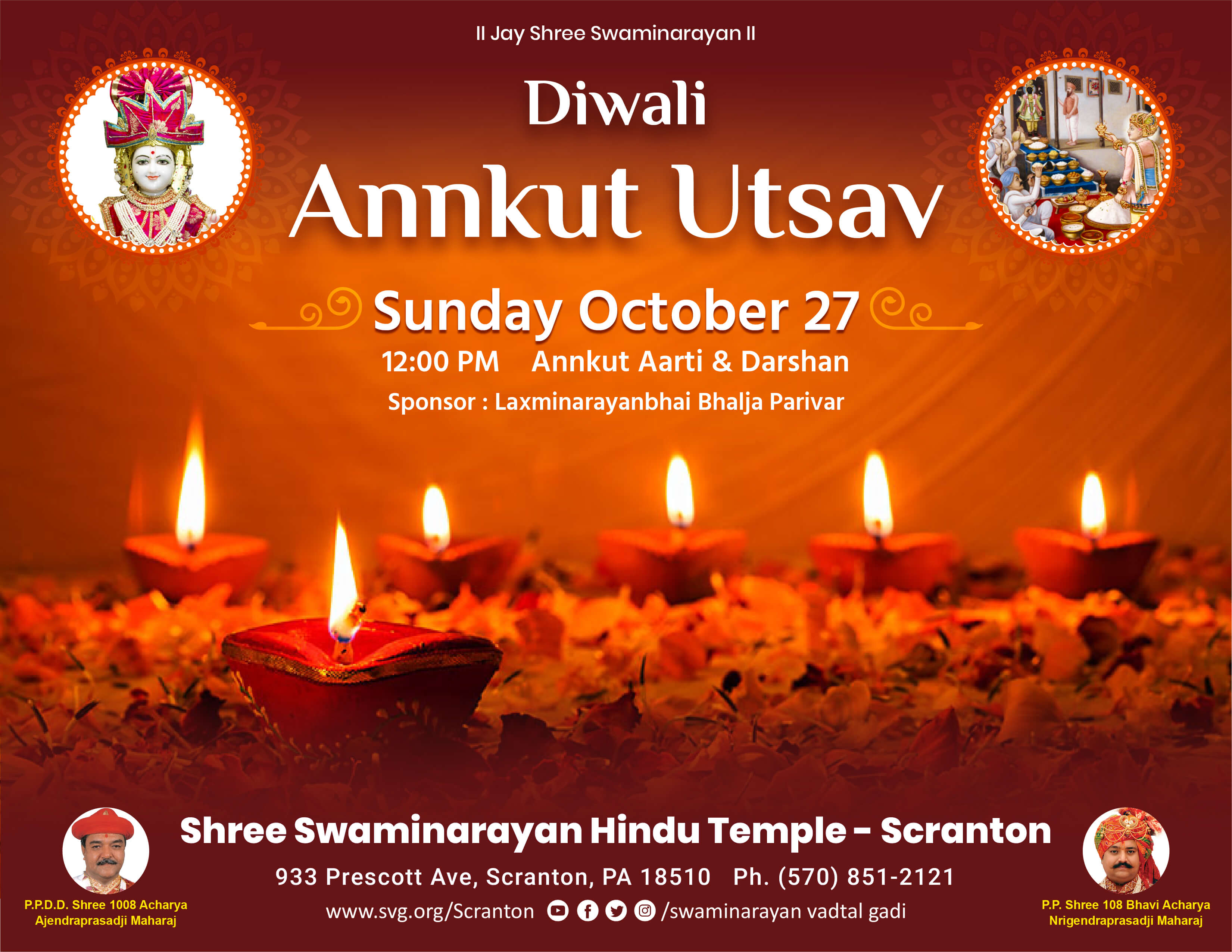 Swaminarayan Vadtal Gadi, Diwali-Annkut-Utsav-Sun-27-Nov.jpg